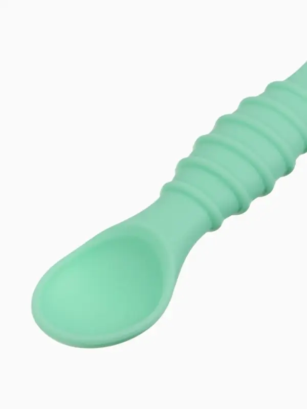 Ложка детская для прикорма, силикон, набор 3 шт., мятный M&B
