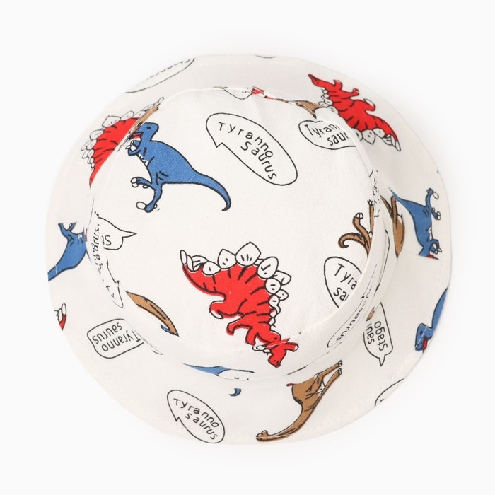 Панама детская MINAKU Панама детская MINAKU "Динозавры", цвет белый, р-р 49-50