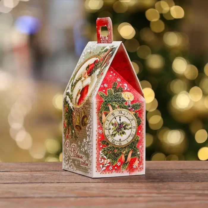 Подарочная коробка «Домик с часами»,9.1×7×15.7 см