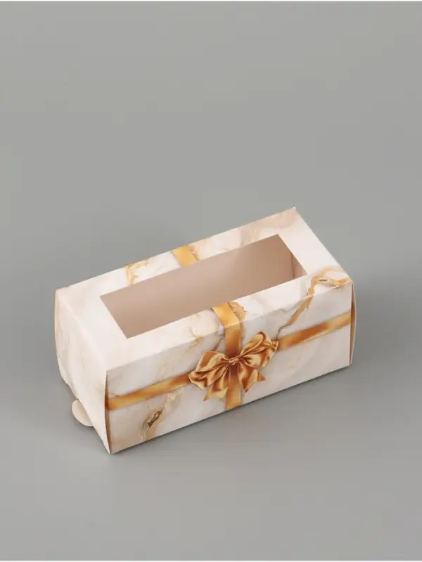 Коробка подарочная с окном &laquo;Мрамор&raquo;, 12&times;5.5&times;5.5 см, самосборная