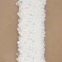Кружево гипюровое, 85 мм, 6.8&plusmn;0.5 м, цвет белый