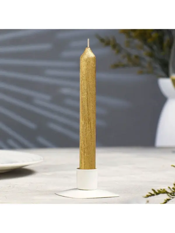 Свеча античная &laquo;Винтаж&raquo;, 17&times;1.8 см, лакированная золотой металлик