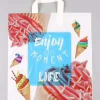 Пакет "Сладкая жизнь", полиэтиленовый с петлевой ручкой, 38 х 42 + 3 см, 37 мкм