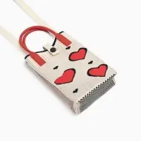 Сумка подр Сердца, 12*4*17, отд на кнопке, дл ремень, белый Сумка подр Сердца, 12*4*17, отд на кнопке, дл ремень, белый