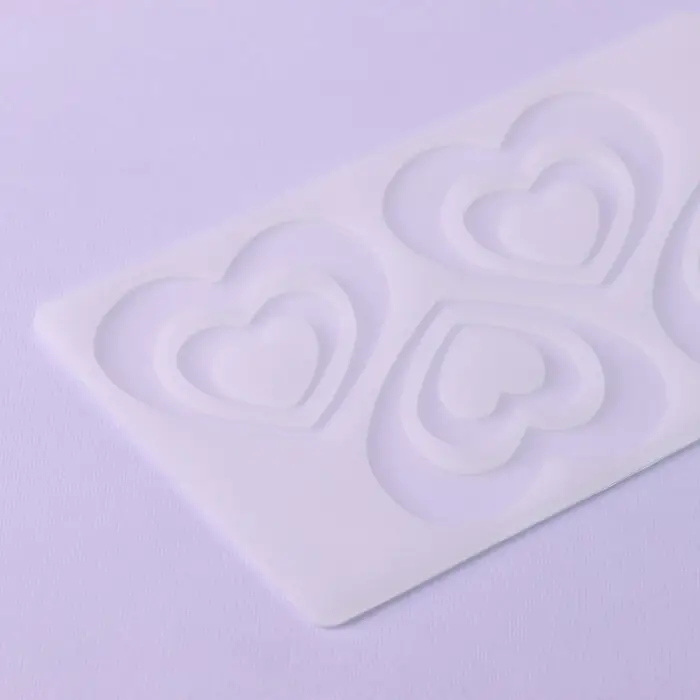 Форма для шоколада «Сердцем к сердцу», силикон, 4 ячейки, 19×11.5×0.3 см, прозрачная