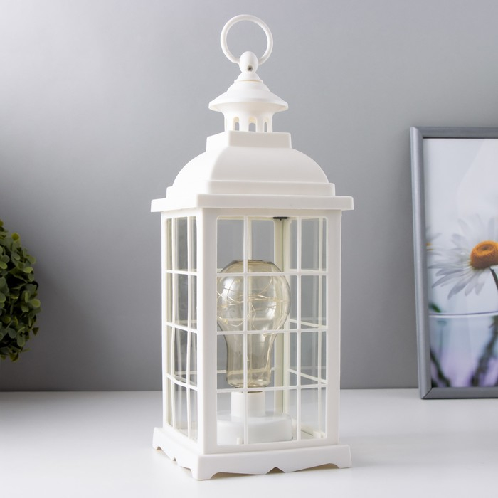 Ночник Ночник "Фонарь и светлячки" белая от батареек 3ААА 35х13,5х13,5см RISALUX