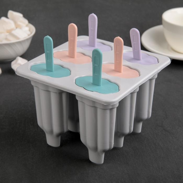 Форма для мороженого «Карусель», 6 ячеек, цвет МИКС Форма для мороженого «Карусель», 6 ячеек, цвет МИКС