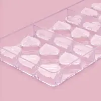 Форма для конфет и шоколада KONFINETTA &laquo;Листочки&raquo;, 27.5&times;13.5&times;2.5 см, 21 ячейка 4&times;3&times;0.8 см, пластик, прозрачная