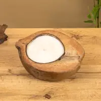 Свеча в кокосе, 18×22×7 см, коричневая