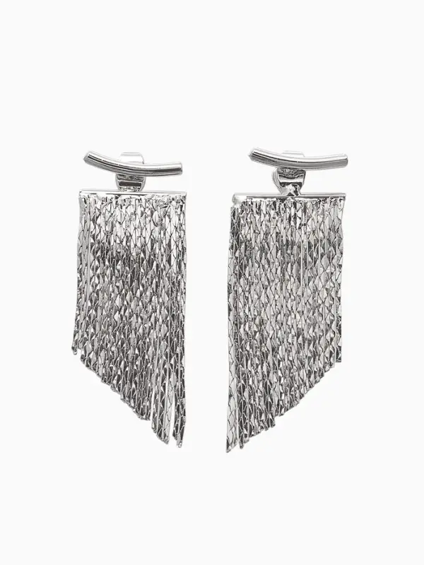 Серьги металл &laquo;Цепной водопад&raquo;, цвет серебро