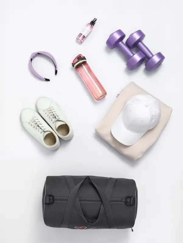 Сумка спортивная TEXTURA, на молнии с подкладкой, длинный ремень, маленький размер, серая