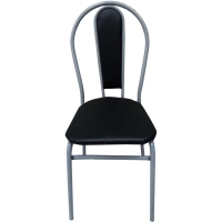 Стул металлический с мягкой спинкой титан-черный (41404)