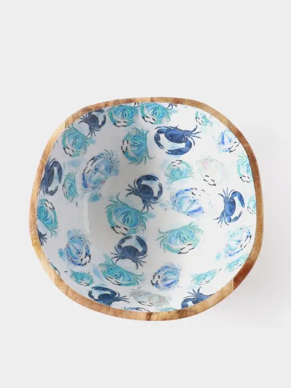 Салатник &laquo;Крабы&raquo;, 29&times;29&times;11 см, дерево манго