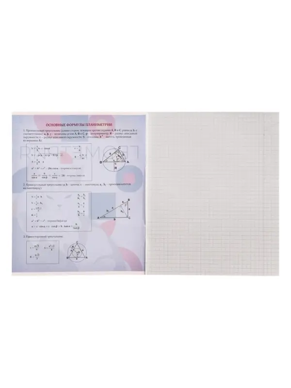 Предметная тетрадь по геометрии Calligrata &laquo;Животные мемы&raquo;, 36 листов, в клетку, со справочным материалом, обложка из мелованной бумаги