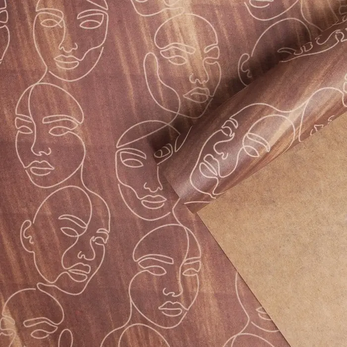 Бумага упаковочная крафтовая &laquo;Силуэты&raquo;, 70 х 100 см