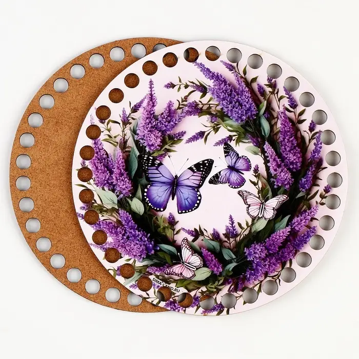 Донышки для вязания 2 в 1 &laquo;Весенняя нежность&raquo;, круг 15 см, хдф 3 мм