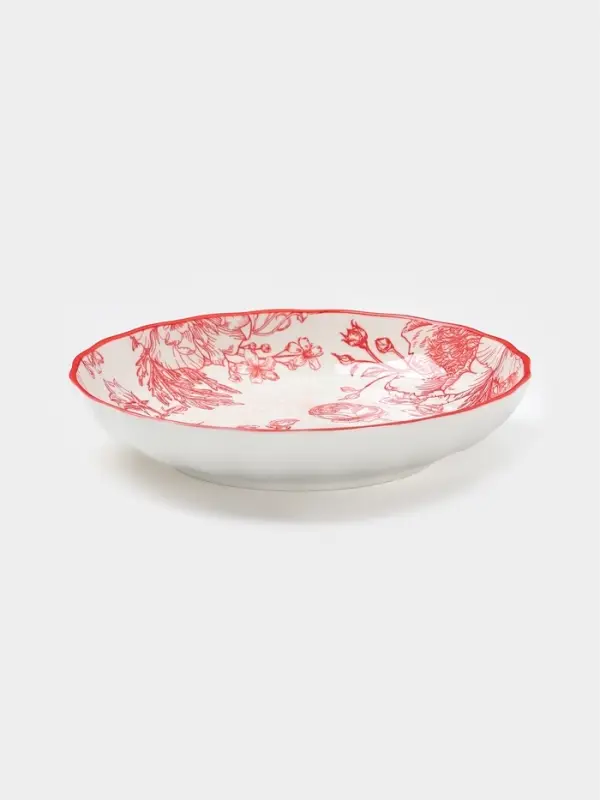 Тарелка Botanica, d=18.5 см, фарфор, белая, красная Тарелка Botanica, d=18.5 см, фарфор, белая, красная