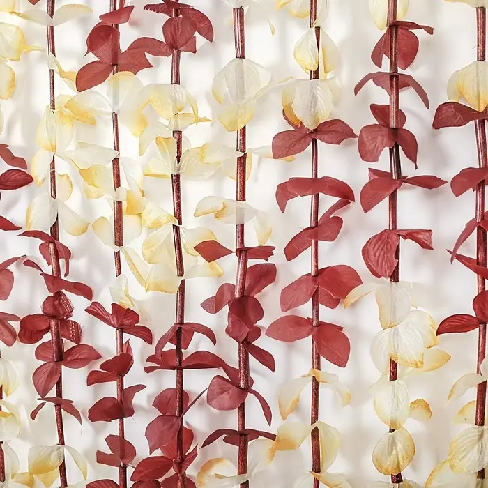 Штора - занавеска декоративная &laquo;Листики&raquo;, 90&times;168 см, зигзаг, 12 нитей, кофейная