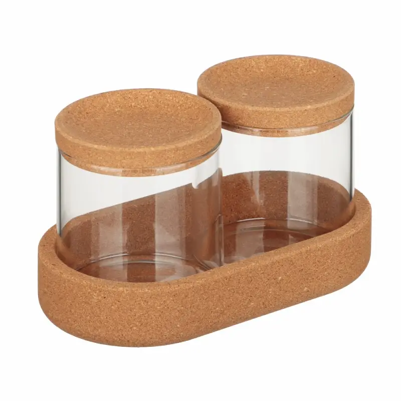 VETTA ЭКО Набор банок для хранения, 2шт., 300мл, 18х9,6х10см, стекло, пробка