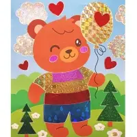 Набор для творчества. Аппликация фольгой "Медвежонок" размер 138х165 мм (конверт, 6 цв)