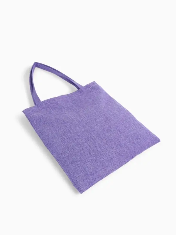 Сумка - шоппер, без застёжки, однотонная, 33&times;0.5&times;38 см, сиреневая