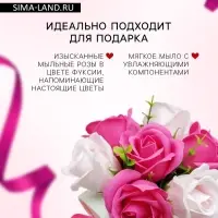 Розы мыльные фуксия, набор 81 шт. в коробке