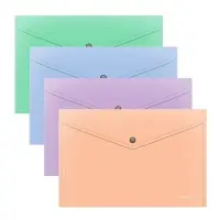 Папка-конверт на кнопке А4, 180 мкм, ErichKrause "Matt Pastel Bloom", непрозрачная, микс