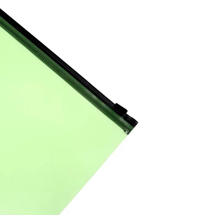 Папка-конверт на ZIP-молнии A5 Calligrata, 150 мкм, полупрозрачная салатовая
