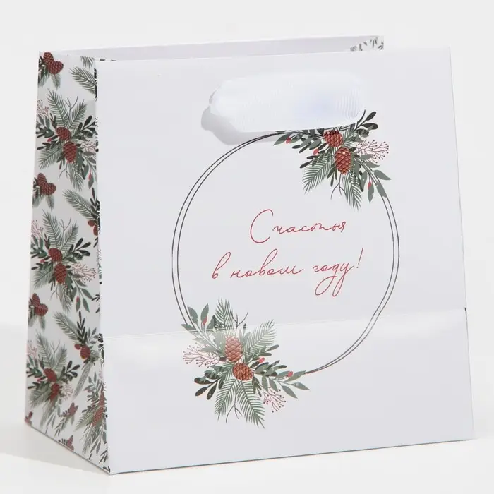 Пакет подарочный новогодний ламинированный квадратный «Зима», 14 х 14 х 9 см Пакет подарочный новогодний ламинированный квадратный «Зима», 14 х 14 х 9 см