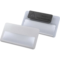 Бейдж с окном для сменной информации магнит,70x40 мм серебрист