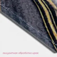 Коврик для ванной и туалета Доляна &laquo;Камень&raquo;, 44&times;120 см, чёрный