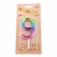 Свеча в торт &laquo;Цифра 9&raquo;, 9 см