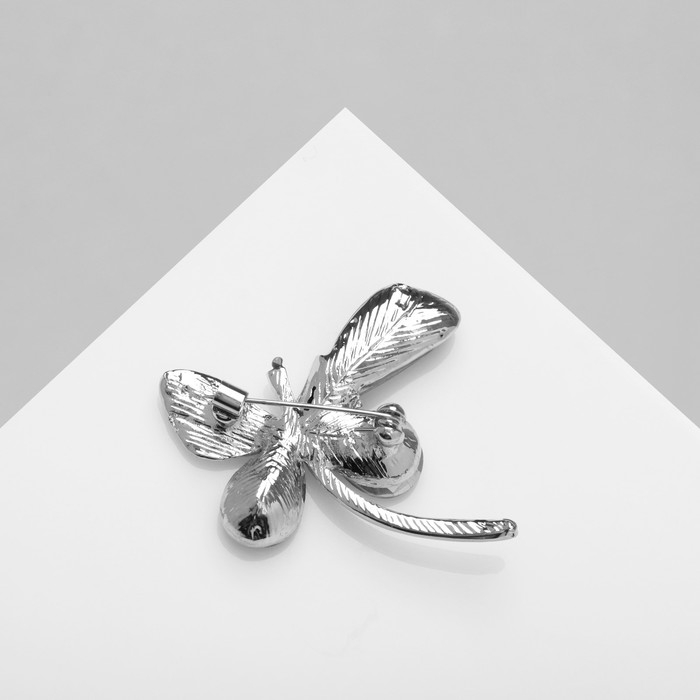 Брошь «Бабочка» кристальная, цвет бело-зелёный в серебре Брошь «Бабочка» кристальная, цвет бело-зелёный в серебре