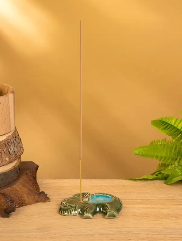 Подставка под благовония  Подставка под благовония "Слон" керамика, цв. зелёный, 8х6,5х1 см