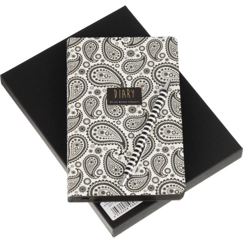 Набор подарочный ежедневник недат. А5 B&W с ручкой,Вост.мотив, 3-743/02-5