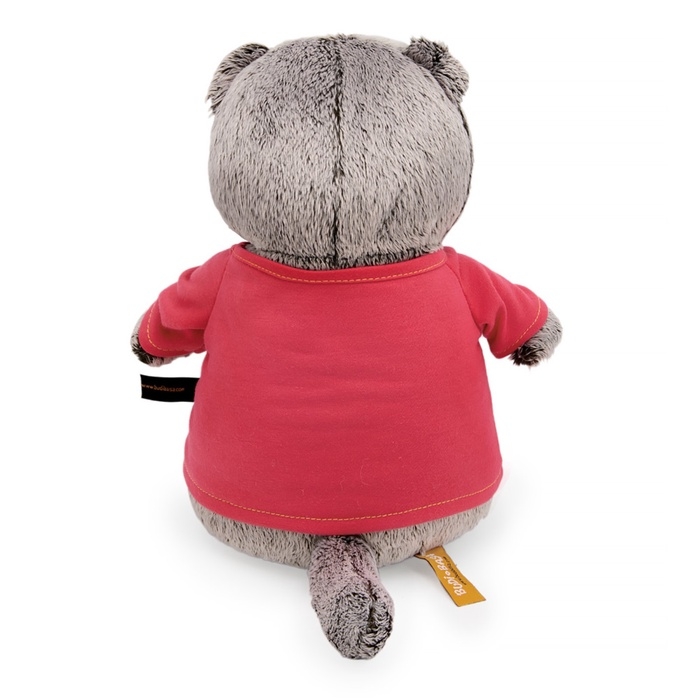 Мягкая игрушка  Мягкая игрушка "Басик в лонгсливе с принтом "Супер кот",19 см Ks22-284