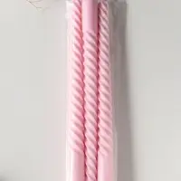 Набор свечей витых 25 см, 3 шт., 57 г, 5 ч, пастельно-розовый