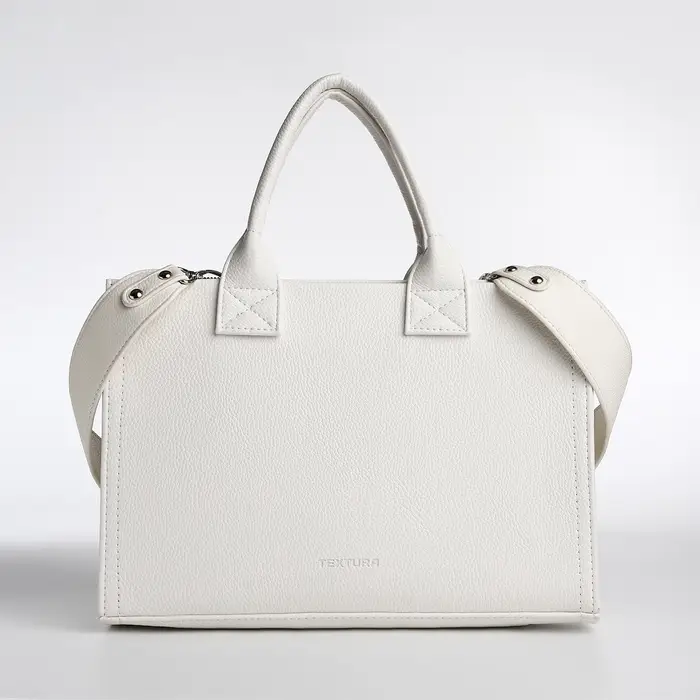 Сумка женская тоут TEXTURA на молнии, 33&times;9&times;23 см, белая
