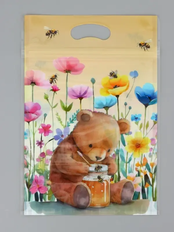 Пакет подарочный, с zip-lock застежкой, Пакет подарочный, с zip-lock застежкой, "Медвежонок", 15х23 ± 1см