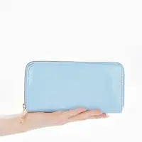 Кошелёк женский на молнии, 20&times;2&times;10 см, лаковый, голубой