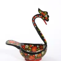 Конфетница дерево &laquo;Лебедь&raquo;,14&times;11&times;7 см, хохлома