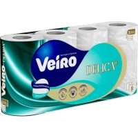 Бумага туалетная Veiro Delicate Ц 3сл 120л 15м 8рул/уп МСК