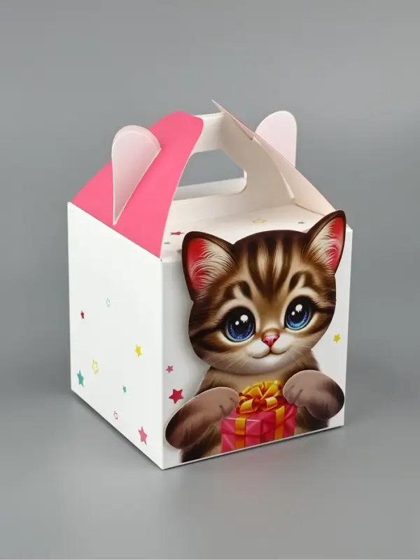 Подарочная коробка, упаковка «Котик» 10×10×10 см Подарочная коробка, упаковка «Котик» 10×10×10 см