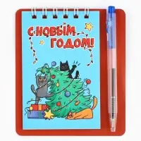 Набор: блокнот и мини ручка, 32 листа "Котики"