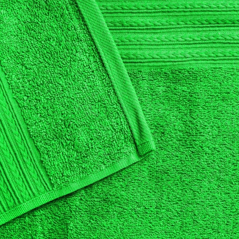 Набор полотенец махровых Luscan/бордюр 400г/м2, 70х140 салат, 5 шт/уп