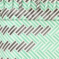 Сумка плетёная, 30&times;15&times;35 см, пластик, бирюзовая с чёрным