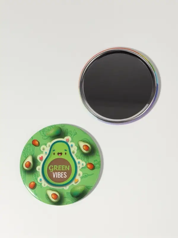 Зеркало карманное Green Vibes, d=7 см, зелёное Зеркало карманное Green Vibes, d=7 см, зелёное