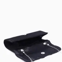 Сумка-клатч вечерняя на магните, на цепочке, чёрная