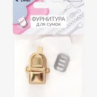 Застёжка для сумки, 2.5&times;3.1 см, цвет золотой