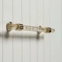 Ручка-скоба CAPPIO PK106, м/о 128 мм, d=12 мм, пластик, цвет прозрачно-золотой/золото